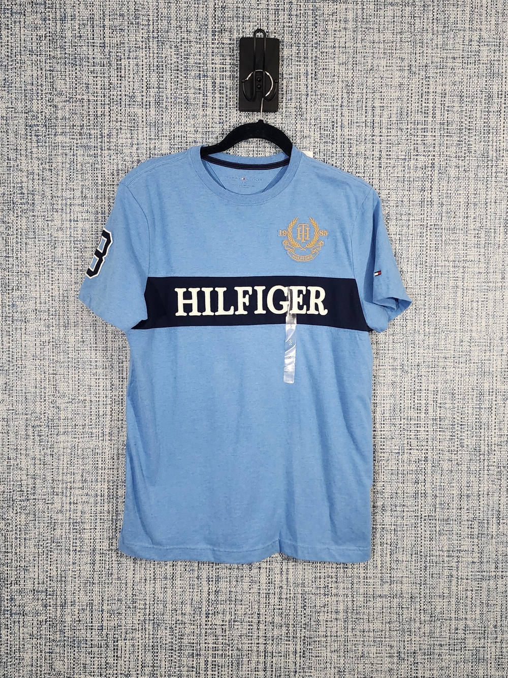 Tommy Hilfiger Light Blue Colorblock Logo Graphic Tee NWT S/P